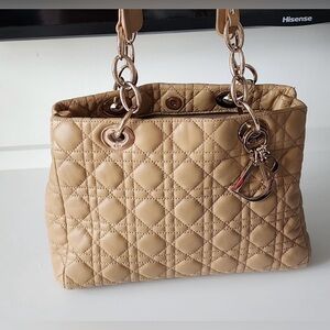 Dior Cannage Shopping Tote (small) with gold hardware.